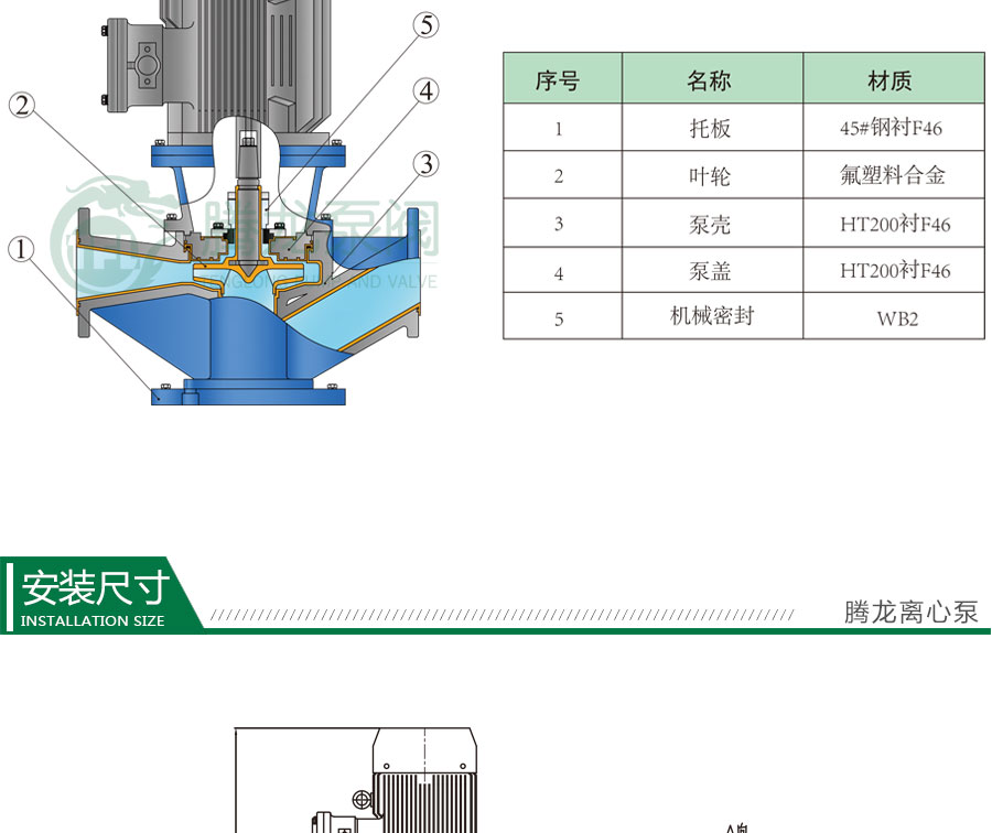 硫酸管道泵材料结构