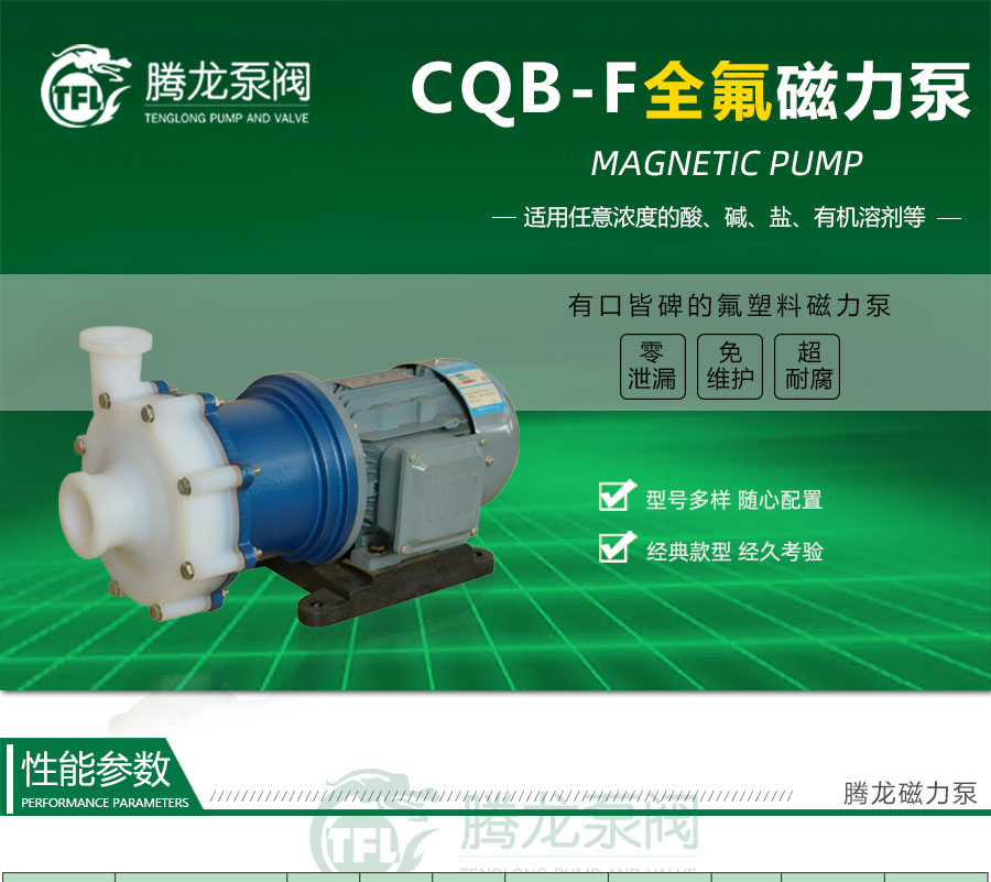 CQB-F全氟磁力泵优点